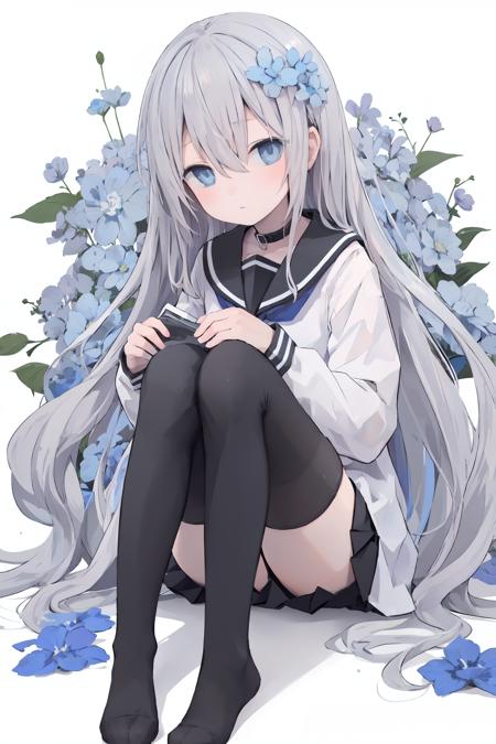 02384-3449525679-1girl,solo,thighhighs,long hair,(black thighhighs_1.4),blue eyes,holding,long sleeves,sailor collar,bangs,hair between eyes,clos.png